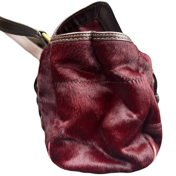 Coach Chelsea Limited Edition Burgundy Pony Hair Satchel - Picture 5 of 8